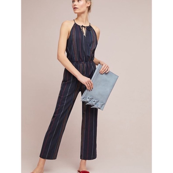 NWT Anthropologie Striped Halter Jumpsuit - Picture 3 of 3